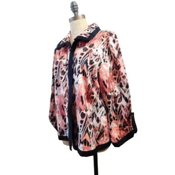 Chico's Size L Large (2) STRETCH 3/4 Sleeve Artsy Jacket Blazer - Picture 2 of 2